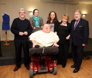 Some of the Accessible News volunteer team with Auction Host Roy Noble