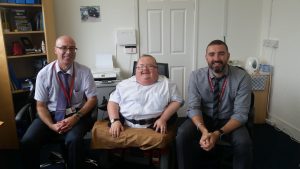 Pictured with Lee Morgan and Mathew Dando from RCT Taxi Licensing