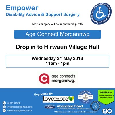 Empower advice and information surgery with Age Connect Morgannwg
