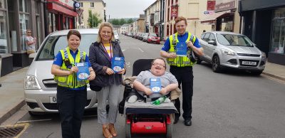 Accessible News, South Wales Police and RCT Disability Forum meeting drivers in Aberdare Town Centre