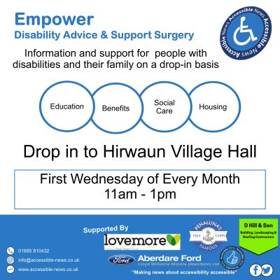 Empower Disability Advice and Support Surgery Wednesday 1st August 2018