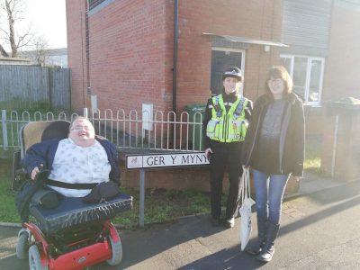 Founder Richard Jones with PCSO Norman and Cllr Morgan