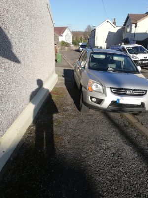 An example of inconsiderate parking in Hirwaun