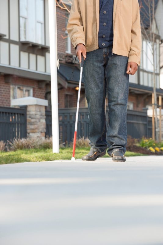 Man with a white stick